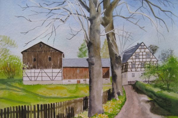 Aquarell Dorfmuseum Gahlenz, Christian WendtWendt